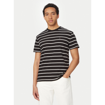 Tommy Jeans Ανδρικό T-Shirt STRIPE SS TEE EXT Regular Fit DM0DM22544-BDS(Black/White Stripe)