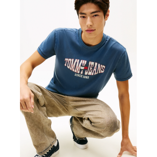 Tommy Jeans  Ανδρικό T-Shirt LA WAVING FLAG EXT Regular Fit DM0DM22520-C1G(Μπλε)