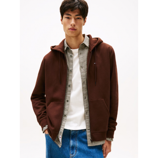 Tommy Jeans Ανδρική Ζακέτα Φούτερ Regular Zip Fleece Hoodie DM0DM020743-GS7 (Καφέ)