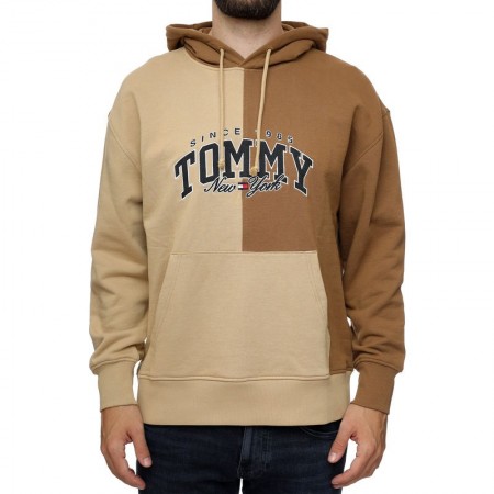 Tommy Jeans Ανδρικό Φούτερ Varsity Two-Tone Relaxed Fit Hoody DM0DM17802-AB0 (Μπεζ)