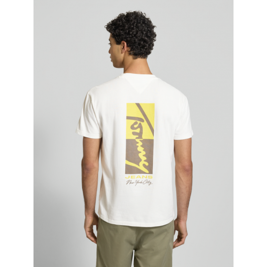 Tommy Jeans Ανδρικό T-Shirt SICN BLOCK SS TEE Regular Fit DM0DM22532-YBL(Λευκό)