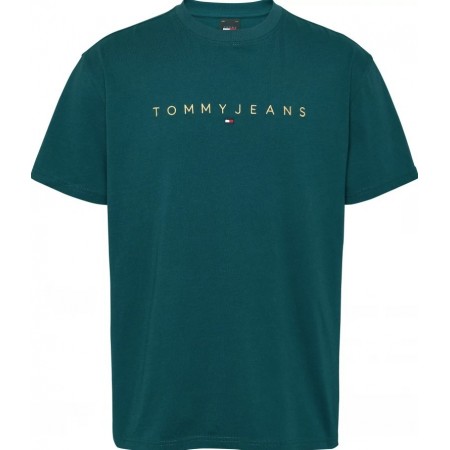 TOMMY JEANS Ανδρικό T-shirt Regular Fit Gold Linear Logo DM0DM19694 - CWG (Πετρόλ)