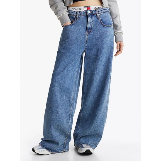 TOMMY JEANS Γυναικείο Jean Charlie Mid Loose Wide Led DW0DW19755-1A5 (Denim Blue)