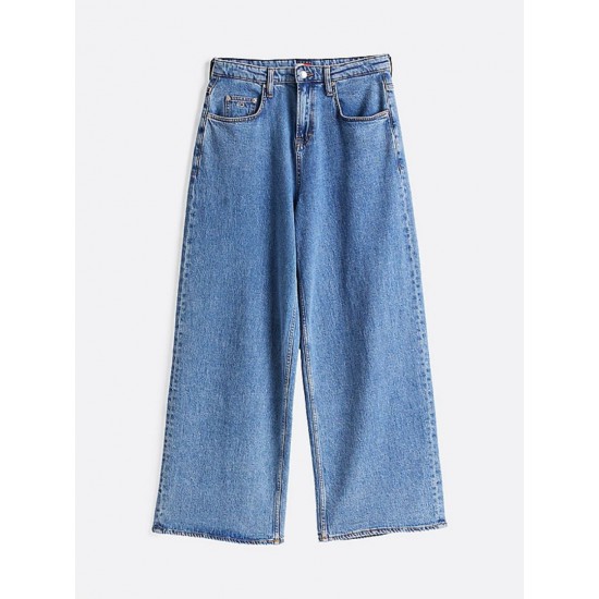 TOMMY JEANS Γυναικείο Jean Charlie Mid Loose Wide Led DW0DW19755-1A5 (Denim Blue)
