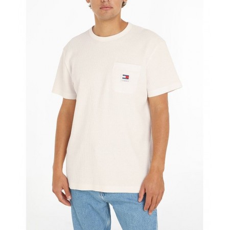 Tommy Jeans Ανδρικό T-shirt Reg Fit Waffle Pocket Tee DM0DM18651-ACG (Μπεζ)