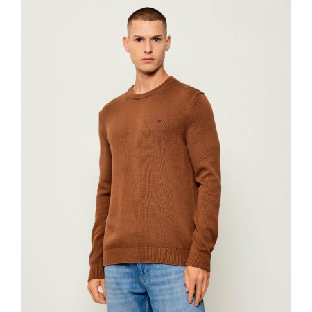 TOMMY JEANS Ανδρικό Βαμβακερό Πλεκτό Slim Fit Essential Sweater DM0DM21787-GVP (Pecan Nut)