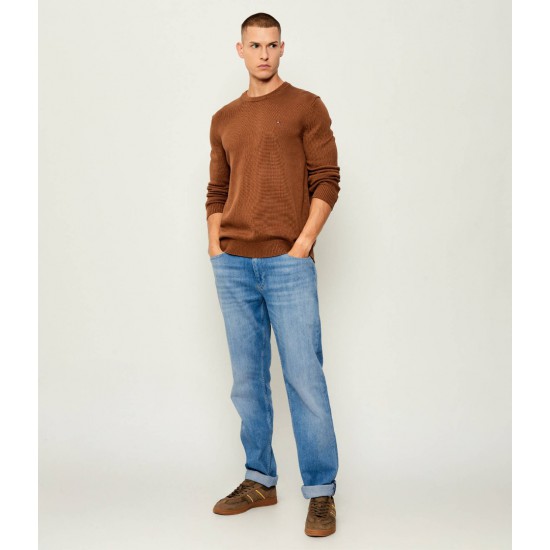 TOMMY JEANS Ανδρικό Βαμβακερό Πλεκτό Slim Fit Essential Sweater DM0DM21787-GVP (Pecan Nut)