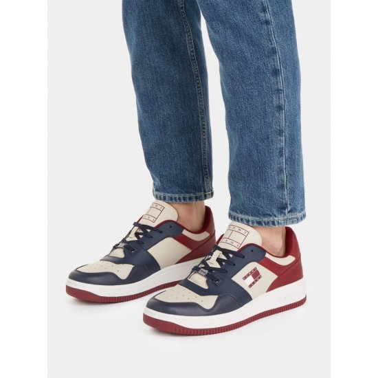 Tommy Jeans Ανδρικό Premium Δερμάτινο Sneaker Tjm Basket Premium EM0EM01256-C87 (Μπλε)