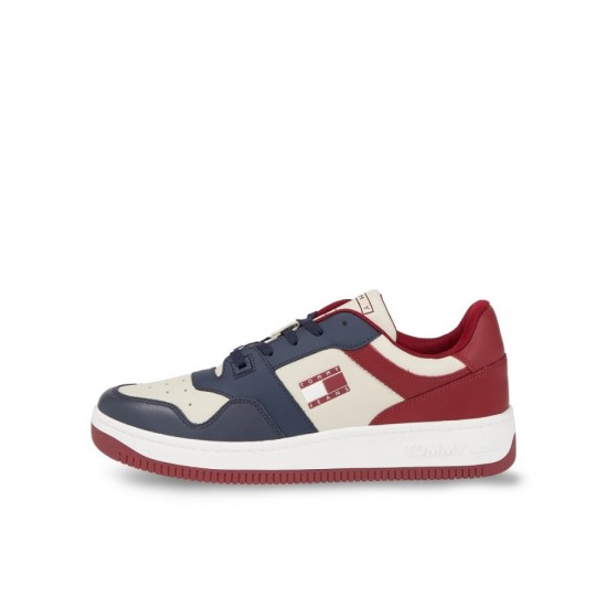 Tommy Jeans Ανδρικό Premium Δερμάτινο Sneaker Tjm Basket Premium EM0EM01256-C87 (Μπλε)