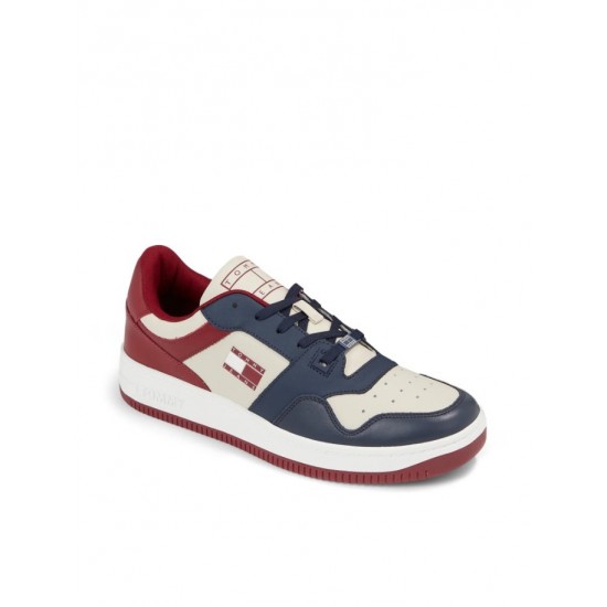 Tommy Jeans Ανδρικό Premium Δερμάτινο Sneaker Tjm Basket Premium EM0EM01256-C87 (Μπλε)