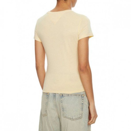Tommy Jeans  Γυναικείο Βαμβακερό T-Shirt LINEAR SLIM FIT DW0DW18398-AES(Μπεζ)