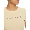 Tommy Jeans  Γυναικείο Βαμβακερό T-Shirt LINEAR SLIM FIT DW0DW18398-AES(Μπεζ)