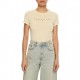 Tommy Jeans  Γυναικείο Βαμβακερό T-Shirt LINEAR SLIM FIT DW0DW18398-AES(Μπεζ)