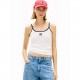 Tommy Jeans Γυναικείο Βαμβακερό T-Shirt με Τιράντες BADGE STRAPPY TOP SLIM FIT DW0DW22261-YBL(Λευκό)