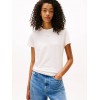 Tommy Jeans Γυναικείο Βαμβακερό T-Shirt Linear Tee Regular Fit DW0DW21964-YBH Ancient White(Κρεμ)