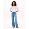 Tommy Jeans Γυναικείο Βαμβακερό T-Shirt Linear Tee Regular Fit DW0DW21964-YBH Ancient White(Κρεμ)