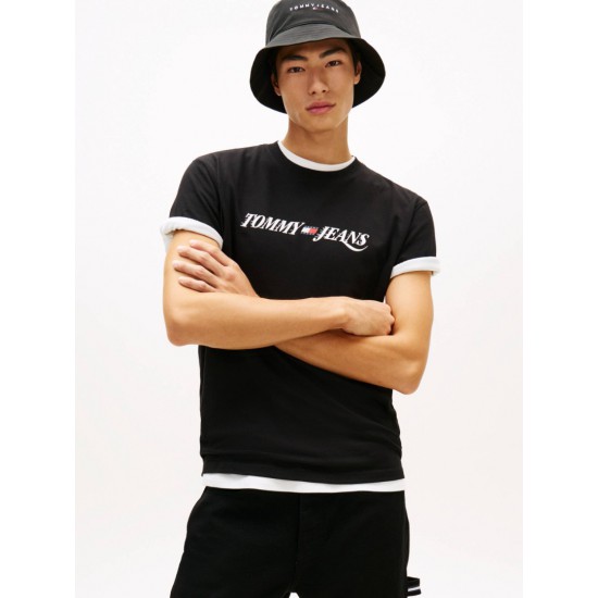 Tommy Jeans  Ανδρικό T-Shirt VINTAGE LA SS TEE Regular Fit DM0DM22548-BDS(Μαύρο)