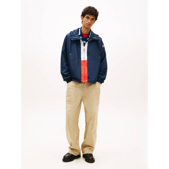 Tommy Jeans  Ανδρικό Μπουφάν CHICAGO Flag Windbraker Oversize Fit DM0DM22736-C1G(Navy)