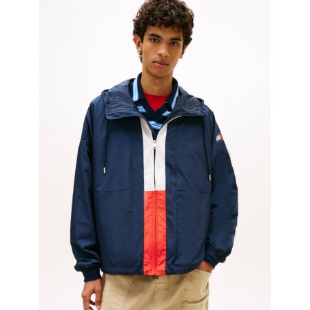 Tommy Jeans  Ανδρικό Μπουφάν CHICAGO Flag Windbraker Oversize Fit DM0DM22736-C1G(Navy)