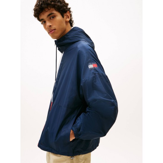 Tommy Jeans  Ανδρικό Μπουφάν CHICAGO Flag Windbraker Oversize Fit DM0DM22736-C1G(Navy)