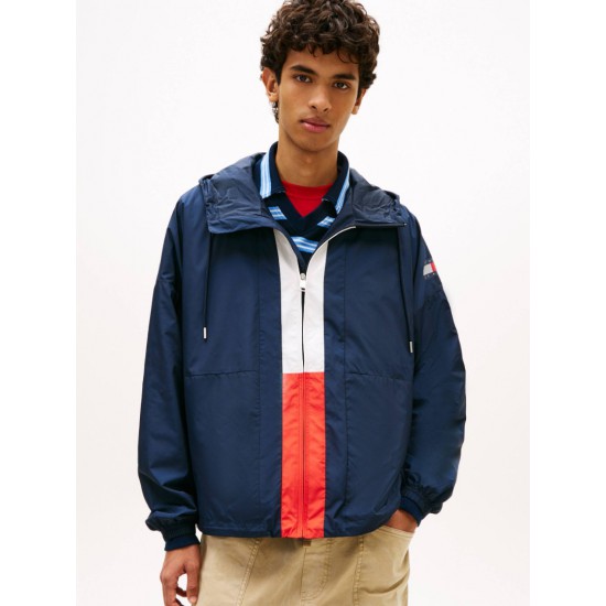 Tommy Jeans  Ανδρικό Μπουφάν CHICAGO Flag Windbraker Oversize Fit DM0DM22736-C1G(Navy)