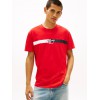 Tommy Jeans Ανδρικό T-Shirt Βαμβακερό SIGNATURE STRIPE TEE Regular Fit DM0DM22539-XL8(Κόκκινο)