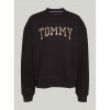 Tommy Jeans Γυναικείο Φούτερ Glitter Varsity Crew Regular Fit DW0DW19845-BDS (Μαύρο)