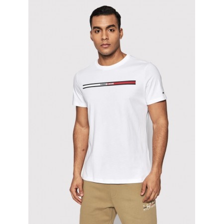 Tommy Jeans Ανδρικό T-shirt Essential Flag Tee DM0DM13509-YBR (Λευκό)