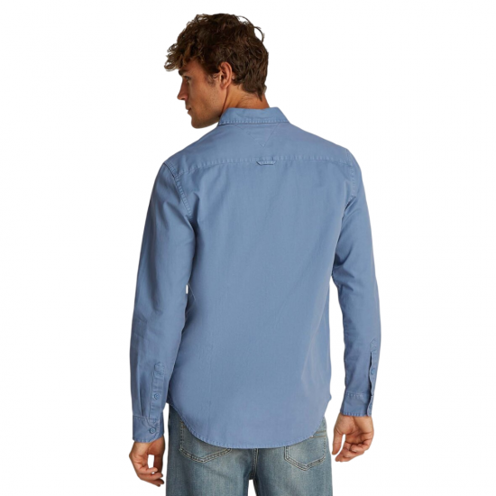 TOMMY JEANS Ανδρικό Βαμβακερό Πουκάμισο Washed Twill Regular Fit Shirt DM0DM20877-DY8 (Μπλε)