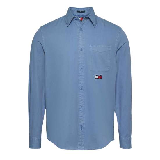 TOMMY JEANS Ανδρικό Βαμβακερό Πουκάμισο Washed Twill Regular Fit Shirt DM0DM20877-DY8 (Μπλε)