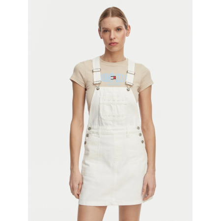 Tommy Jeans  Γυναικείο Φόρεμα Denim Dungaree Dress FLG DW0DW22002-1D0(Λευκό)