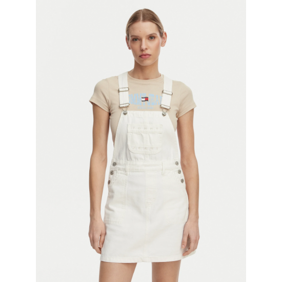 Tommy Jeans  Γυναικείο Φόρεμα Denim Dungaree Dress FLG DW0DW22002-1D0(Λευκό)