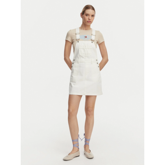 Tommy Jeans  Γυναικείο Φόρεμα Denim Dungaree Dress FLG DW0DW22002-1D0(Λευκό)