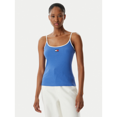 Tommy Jeans Γυναικείο T-Shirt με Τιράντες BADGE STRAPPY TOP SLIM FIT DW0DW22261-C6H(Μπλε Ραφ)