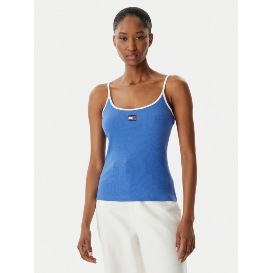 Tommy Jeans Γυναικείο T-Shirt με Τιράντες BADGE STRAPPY TOP SLIM FIT DW0DW22261-C6H(Μπλε Ραφ)