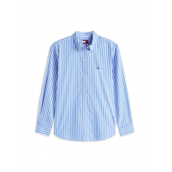 Tommy Jeans Γυναικείο Πουκάμισο Ποπλίνα με Ρίγα Regular Fit DW0DW22211-0A5(Μπλέ)