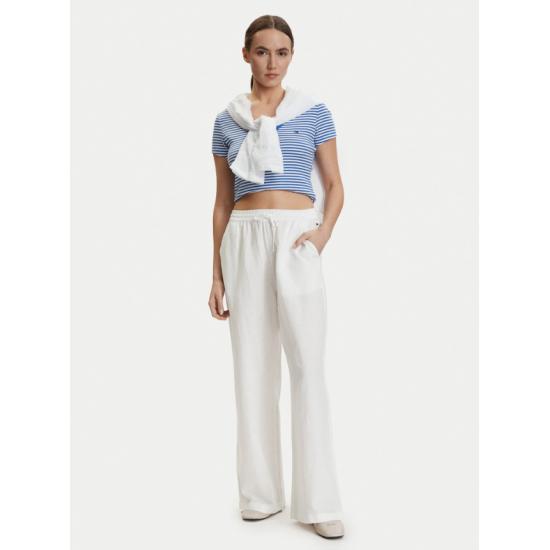 Tommy Jeans Γυναικείο Παντελόνι Λινό  TJW ESSENTIAL LINEN PANTS DW0DW22285-YBL(Λευκό)