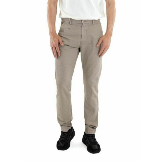 Uniform Jeans Ανδρικό Λινό Παντελόνι Charlie Men Pants 7-UM0057.162.XC.047 912 (Μπεζ/Καφέ)
