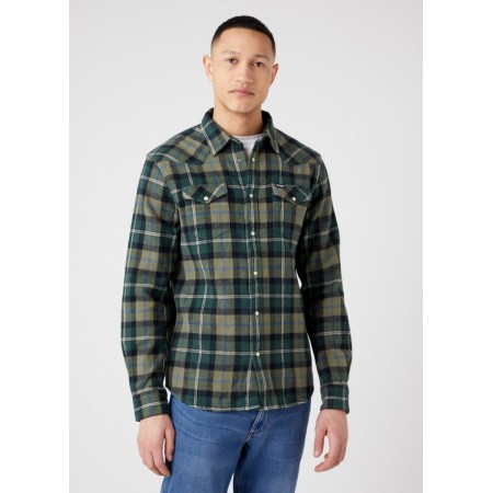 Wrangler Ανδρικό Πουκάμισο Western Shirt Deep Green (Χακί)