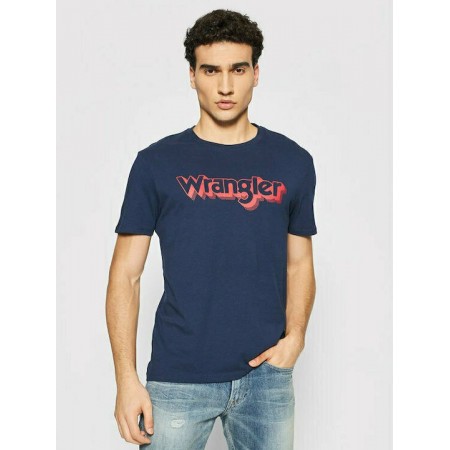 Wrangler Ανδρικό T-shirt Logo Tee (Μπλε)