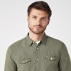 Wrangler Men's Shirt Two Pocket Flap Shirt (Khaki)