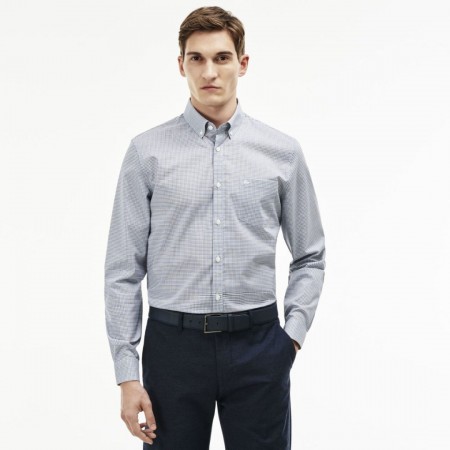 Lacoste Men's Shirt Monochrome Regular Line Gray Light