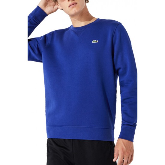 Lacoste Ανδρικό Βαμβακερό Brushed Φούτερ Κανονική Γραμμή SH7613 00 CC3 Μπλε Ανοιχτό