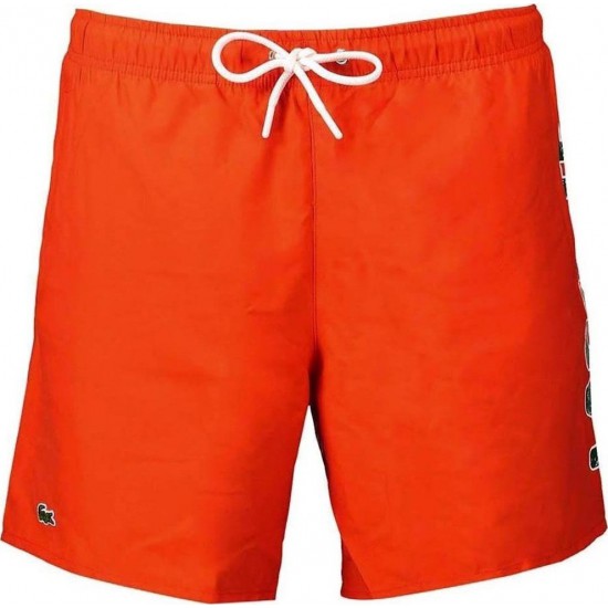 LACOSTE Ανδρικό Σορτς Μαγιό Bolded Logo Μεσαίου Μήκους MH9386 00 F8M Πορτοκαλί