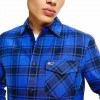 Tommy Jeans Men's Flannel Plaid Shirt Court DM0DM11322 VQ6 Blue Check