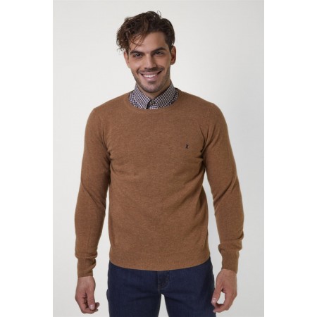 THE BOSTONIANS Men's Regular Fit Lambswool C-Neck MR00012 B00488 Beige