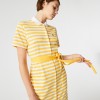 Lacoste Women's Cotton Piqué Belted Striped Polo Dress EF0607 00 RZC Yellow