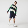 Lacoste Ανδρική Ελαστική Βαμβακερή Βερμούδα Στενή Γραμμή FH9542 00 166 Μπλε Σκούρο