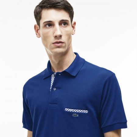 Lacoste Men's Polo Blouse with Pocket Blue Electric