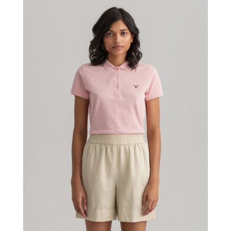 Gant Women's Pique Polo Shirt Preppy Pink